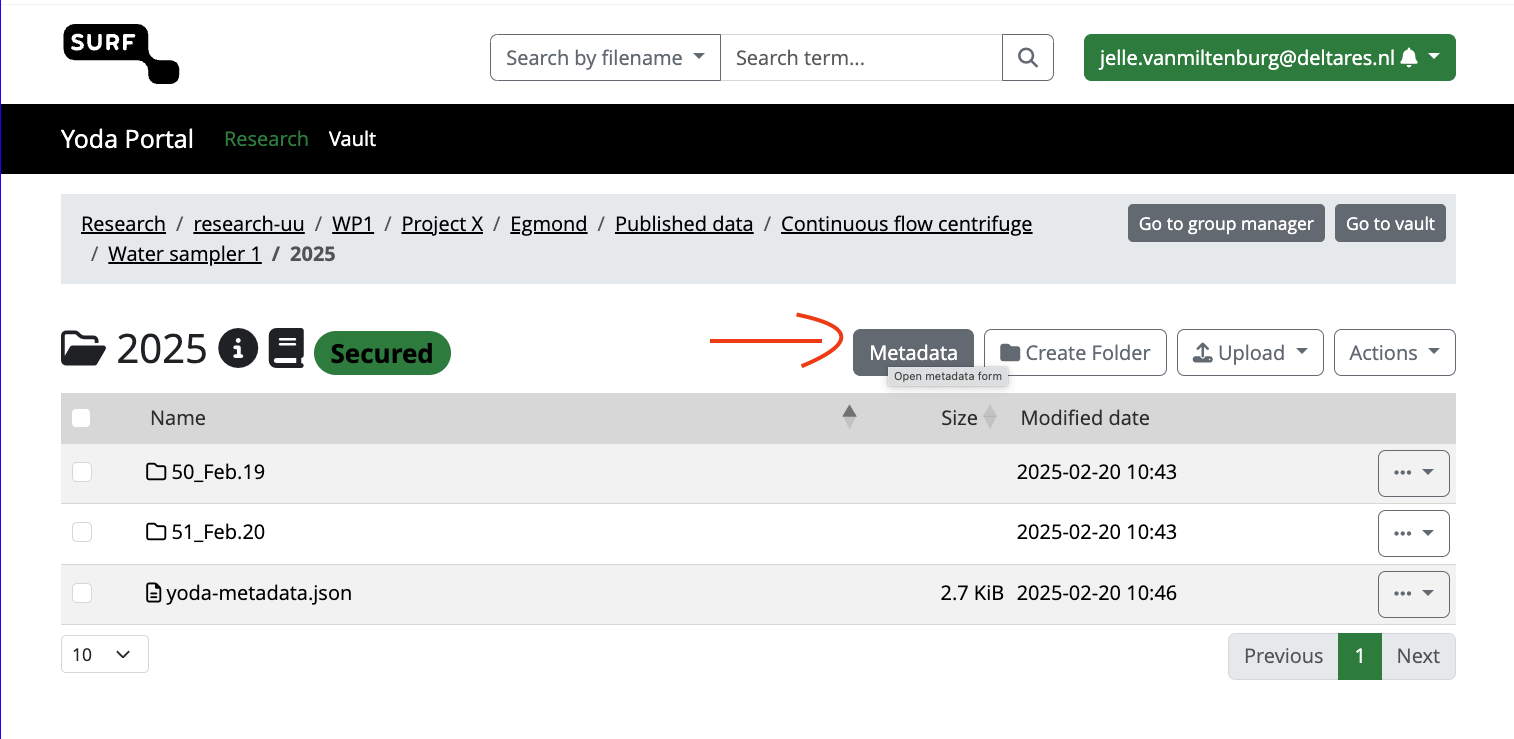 Yoda metadata interface